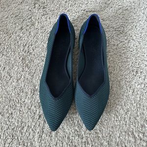 Rothy pointed toe flat size 8 teal